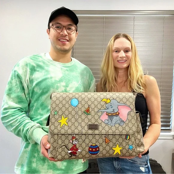 Custom painted luxury handbags - Gucci, Louis Vuitton - Picture 1 of 7